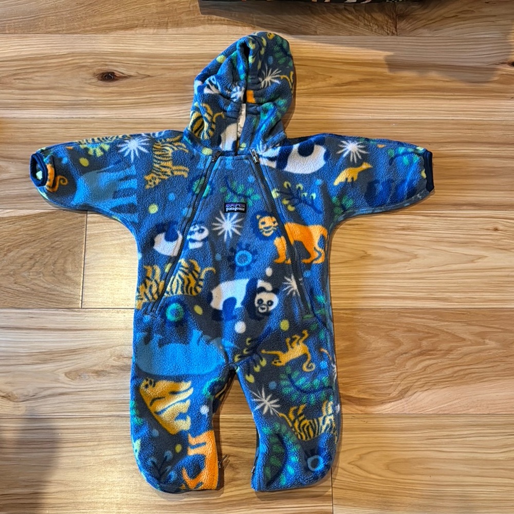 Kids Blue Patagonia Animal Print One Piece